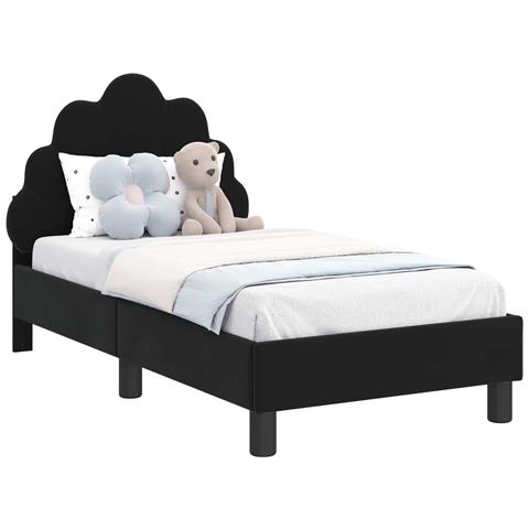 Struttura letto per bambini con testata Nero 70 x 140 cm - Foto 1