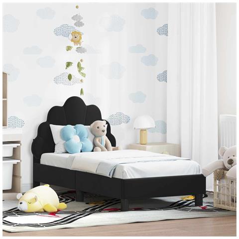 Struttura letto per bambini con testata Nero 70 x 140 cm - Foto 2