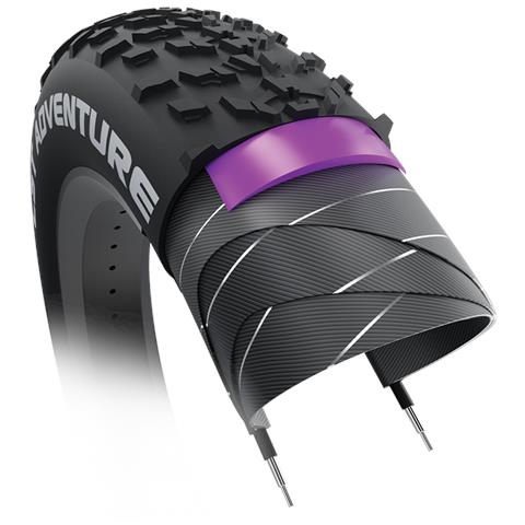Copertone Per Bici Fat Bike Adventure Antiforatura 20x4.00 (100-406) Cmt-07 Pneumatico Rigido Nero - Foto 2