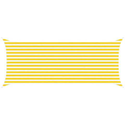 Vela da ombra solare Giallo e Bianco 5 x 2 m - Foto 1