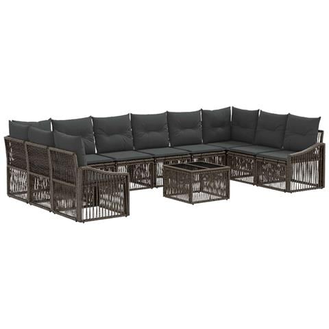 Set Divano da Giardino 11 pcs Grigio polyrattan - Foto 1