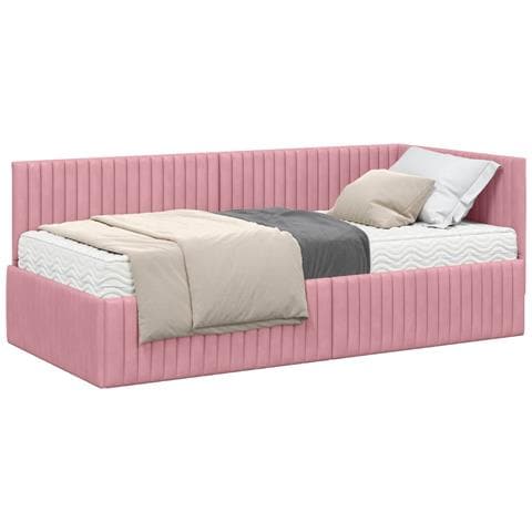 Struttura Letto Angolare con Materasso 2 pcs Grigio Velluto - Foto 1