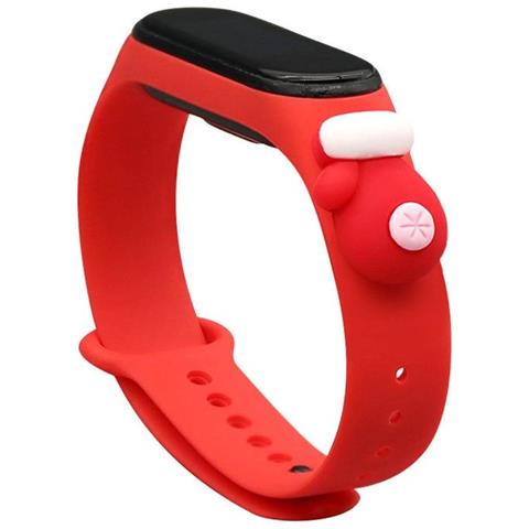 Bracciale Di Natale Per Xiaomi Mi Band 6 / Mi Band 5, Bracciale In Silicone Natalizio Con Cinturino, Rosso (guanto) - Foto 1