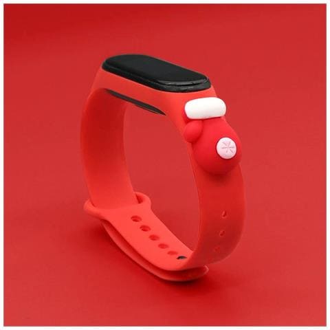 Bracciale Di Natale Per Xiaomi Mi Band 6 / Mi Band 5, Bracciale In Silicone Natalizio Con Cinturino, Rosso (guanto) - Foto 2
