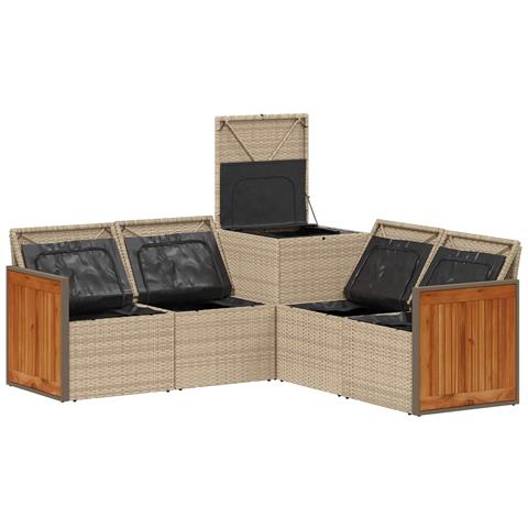 Set di divani 5 pz Beige e Grigio Chiaro - Foto 2