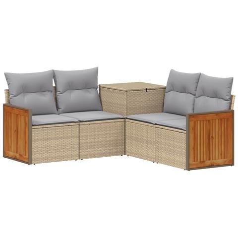 Set di divani 5 pz Beige e Grigio Chiaro - Foto 1