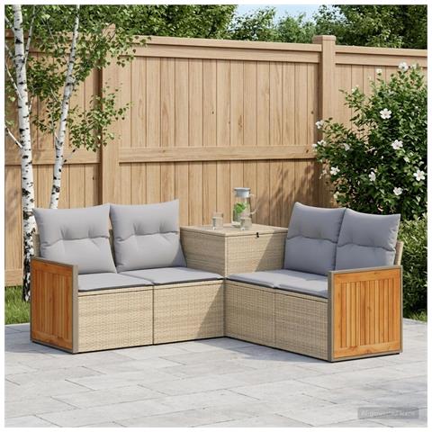 Set di divani 5 pz Beige e Grigio Chiaro - Foto 10