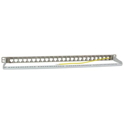 I-KS PP-24-GRH - Pannello Patch Modulare 24 RJ45 Keystone Schermato 0.5U STP 1HE Grigio - Foto 3