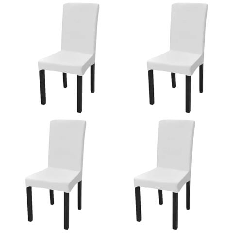 Fodera Elastica Per Sedie 4 Pz. Bianco - Foto 1