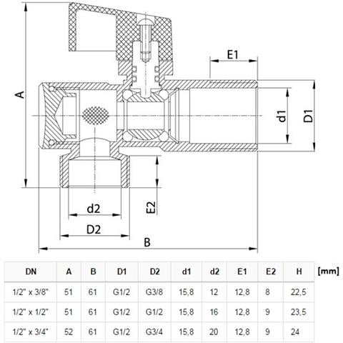 Acqua Chrome Isolamento Valvola A Sfera 12 X 38 Bsp Leva Per Rubinetti Idraulici - Foto 2