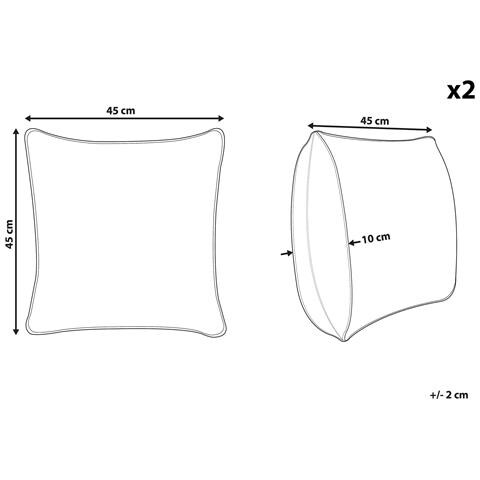 Set Di 2 Cuscini In Cotone Macramè Nero 45 X 45 Cm Mudanya - Foto 17