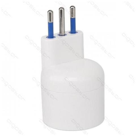 Adattatore Rotondo Con Presa Shuko Spina 10a 250v S11 Presa P30 - Bianco Max 1500w Con Protezione Bambini - Foto 2