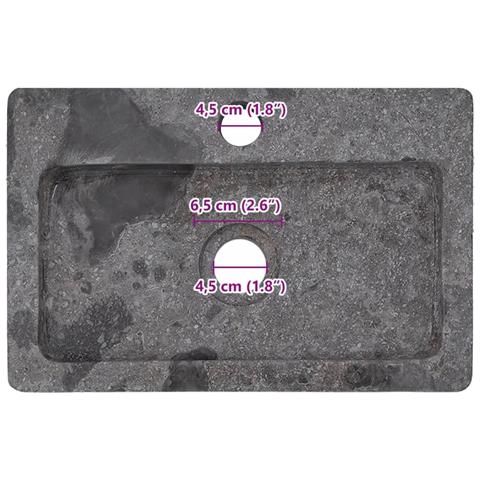 Lavello a Parete Grigio 38x24x6,5 cm in Marmo - Foto 7