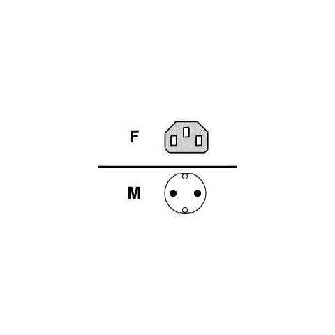 Cable powercord (D, . .) , 1.8m, grey, 1,8m, Grigio, 1 x power IEC 320 - female, 1 x power - male - Foto 1