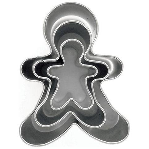 3 Mini Tagliabiscotti In Acciaio Inox - Omino Di Marzapane - Foto 1