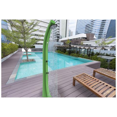 Sole Xxl Doccia A Riscaldamento Solare Curva Grande Serbatoio 40 Litri Verde - Foto 2