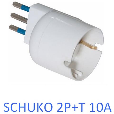 Sl1006 Presa Adattatore Con Spina 10a Presa 2p-t 10a Schuko White - Foto 2