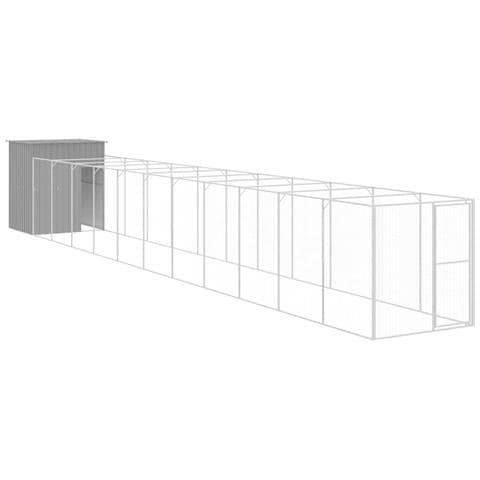 Casetta Cani Corsa Grigio Chiaro 165x1271x181cm Acciaio Zincato - Foto 1