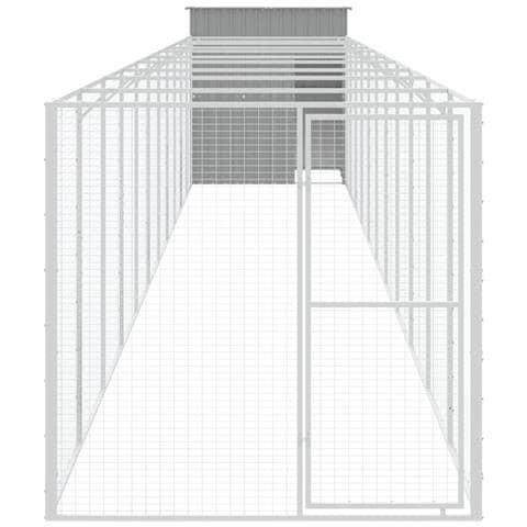 Casetta Cani Corsa Grigio Chiaro 165x1271x181cm Acciaio Zincato - Foto 2