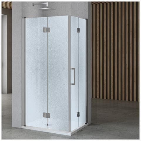 Porta Nicchia Doccia Pieghevole Modello Edera Cristallo Temperato 6 Millimetri *** Misure : 72-75xh195 Cm Stampato - Foto 1