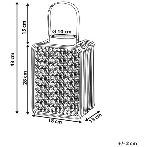 Lanterna In Rattan 28 Cm Naturale Bantul - Foto 2