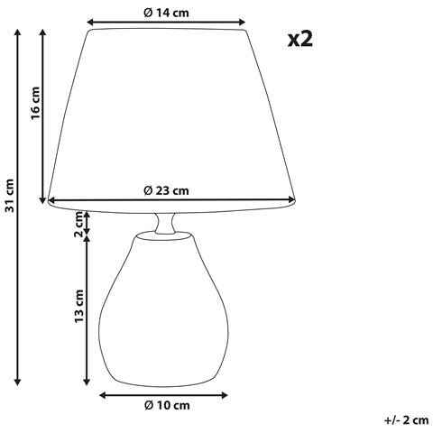 Set Di 2 Lampade Da Tavolo Arwadito Ceramica Grigio - Foto 7