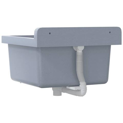 Lavabo A Parete Grigio 40x40x24 Cm In Resina - Foto 2