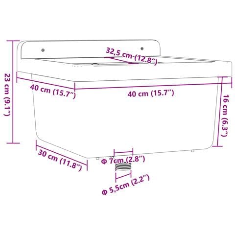 Lavabo A Parete Grigio 40x40x24 Cm In Resina - Foto 9