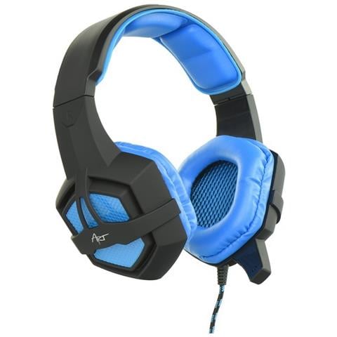 Cuffie Gaming On-ear Flash Per Pc Con Microfono Universali Led Black- Blu - Foto 1