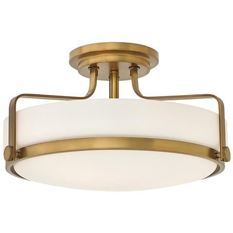 Lampadario Contemporaneo Harper In Acciaio Ottone Antico Vetro 3 Luci E27 - Foto 1
