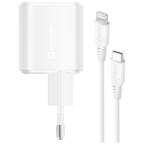 Caricabatterie Usb-c Gan 20w Compatto Con Cavo Lightning 1 Metro E 20, Bianco - Foto 5