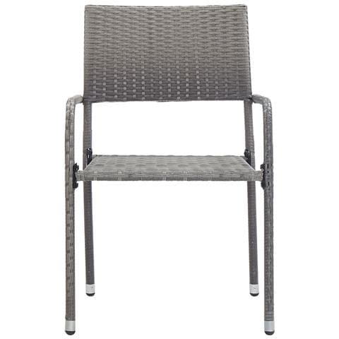 Sedie Da Pranzo Da Giardino 2pz Impilabili Grigie In Polyrattan - Foto 3