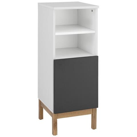 Mirza Mobile Ad 1 Anta In Truciolare Bianco E Antracite - Foto 1