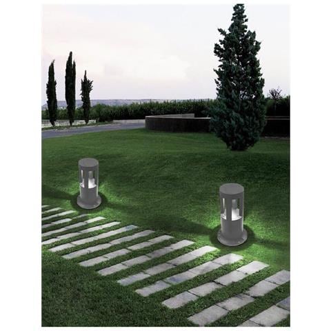 Lampioncino Da Terra Lampada 12w Led Luce Bianca Lampione Grigio X Giardino Ip65 - Foto 1