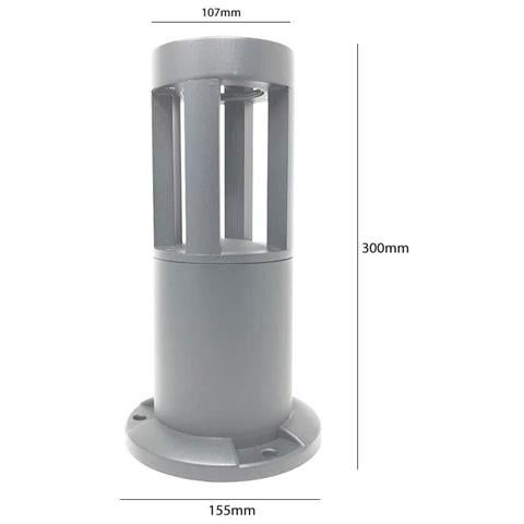 Lampioncino Da Terra Lampada 12w Led Luce Bianca Lampione Grigio X Giardino Ip65 - Foto 3
