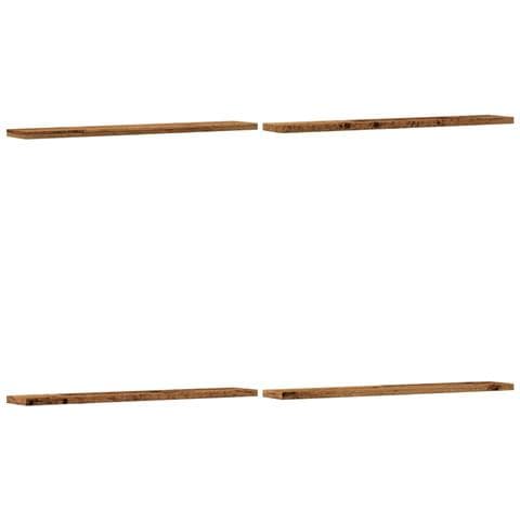 Mensole A Parete 4 Pz Legno Antico 60x20x1,5 Cm In Truciolato - Foto 2