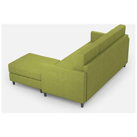 Divano Karay 3 Posti (tre Sedute Da 60cm) + Pouf Misure Esterne L. 198 P. 155 Colore Verde - Foto 5