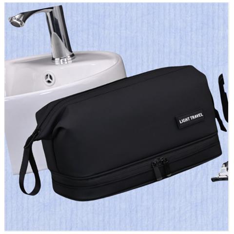 Nuovo Beauty Case Da Uomo Con Struttura In Acciaio A Doppio Strato Black - Foto 2