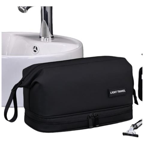 Nuovo Beauty Case Da Uomo Con Struttura In Acciaio A Doppio Strato Black - Foto 1