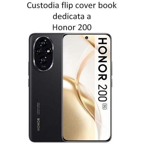 Smart Book Custodia A Libro Poket Flip Cover Case Per Honor X8b Black - Foto 2