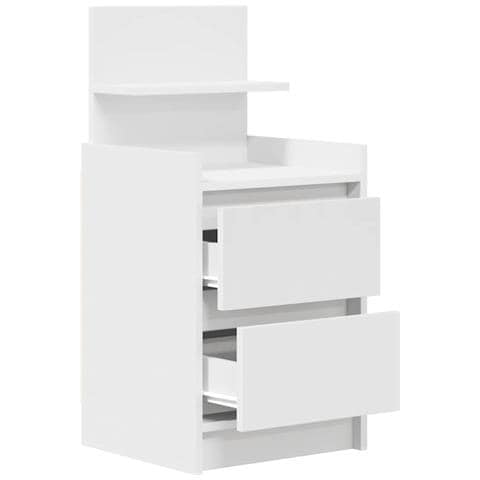 Comodino con 2 Cassetti Bianco 38x34x80 cm - Foto 9