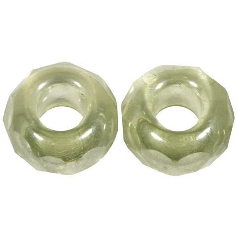 2 Pezzi - Perline In Vetro Con Foro Grande Ø13mm L. 5 Mm - Colore Verde Menta - Foto 1
