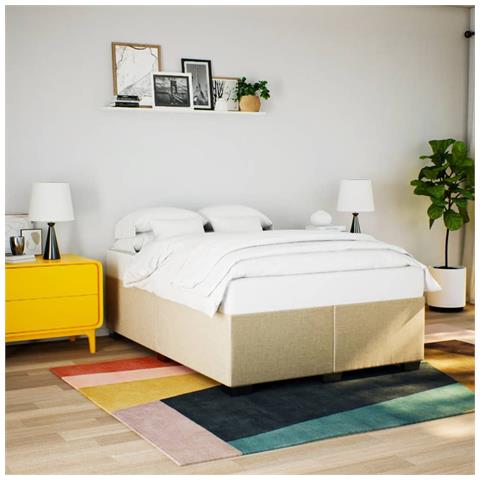 Giroletto Senza Materasso Crema 160x200 Cm In Tessuto - Foto 1
