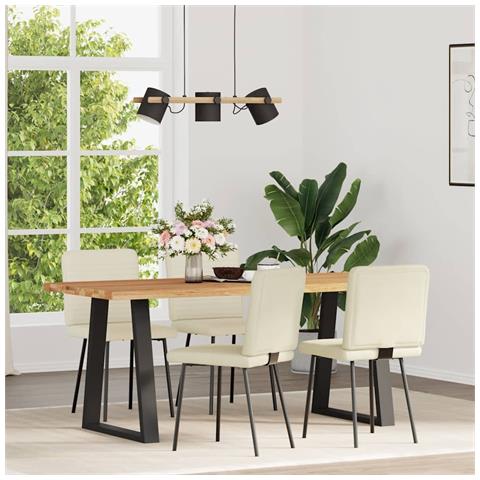 Sedie Da Pranzo 4 Pz Crema In Velluto - Foto 2