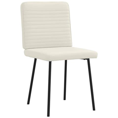 Sedie Da Pranzo 4 Pz Crema In Velluto - Foto 3