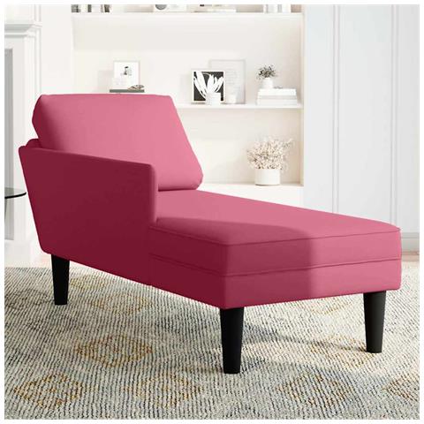 Sdraio Con Cuscino E Bracciolo Destro In Velluto Rosso Vino - Foto 3