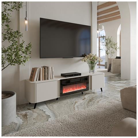 Volare RTV mobile 200 x 39 x 49 cm cashmere + camino - Foto 2