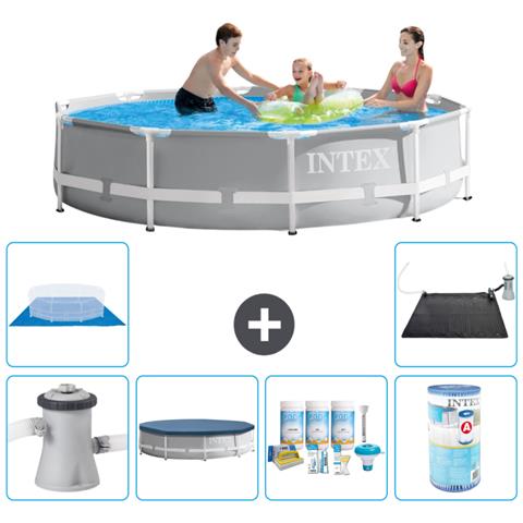 Piscina Fuori Terra - In Giro - 305x76 Cm - Grigio - Include Accessori Coordinati A2031 - Foto 1