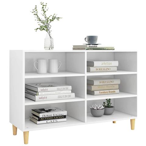 Credenza Bianca 103,5x35x70 Cm In Legno Multistrato - Foto 2