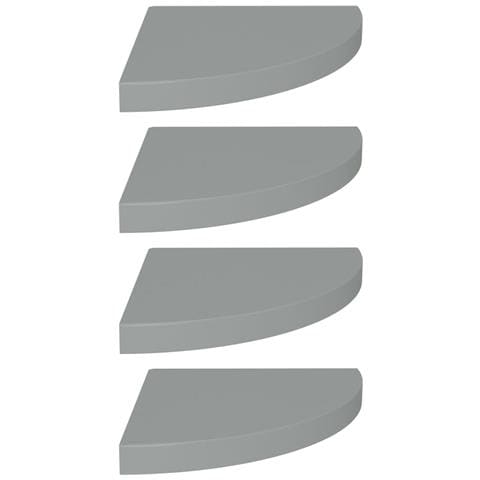 Scaffali Angolari A Parete 4 Pz Grigi 35x35x3,8 Cm In Mdf - Foto 1